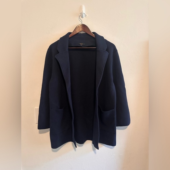 Quince 100% Organic Cotton Knit Blazer in Navy Blue Sz L - Picture 4 of 6